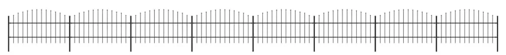vidaXL Tuinhek met speren bovenkant (0,75-1)x13,6 m staal zwart