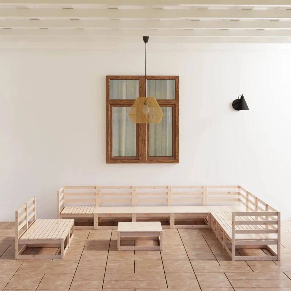 vidaXL 11-delige Loungeset massief grenenhout