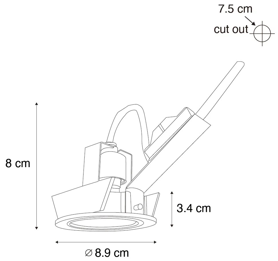 Smart inbouwspot donkerbrons kantelbaar incl. Wifi GU10 50mm - Cisco