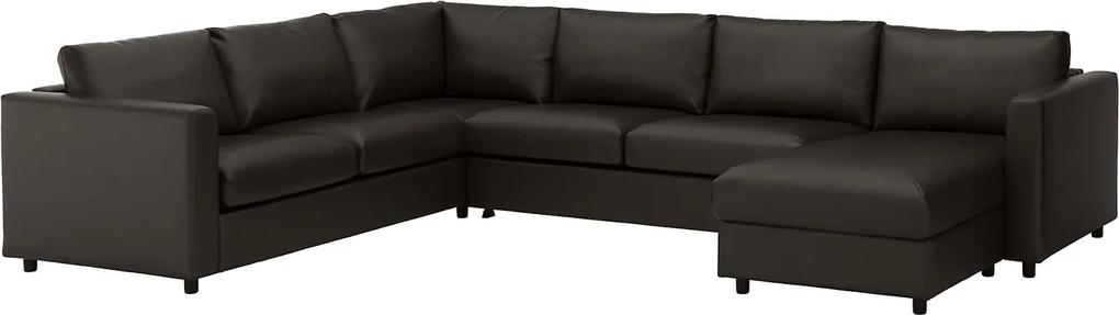 IKEA VIMLE Hoekslaapbank, 5-zits Met chaise longue/farsta zwart - lKEA