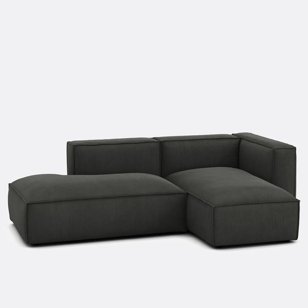 Modulaire hoekbank rechts in ribfluweel, SEVEN