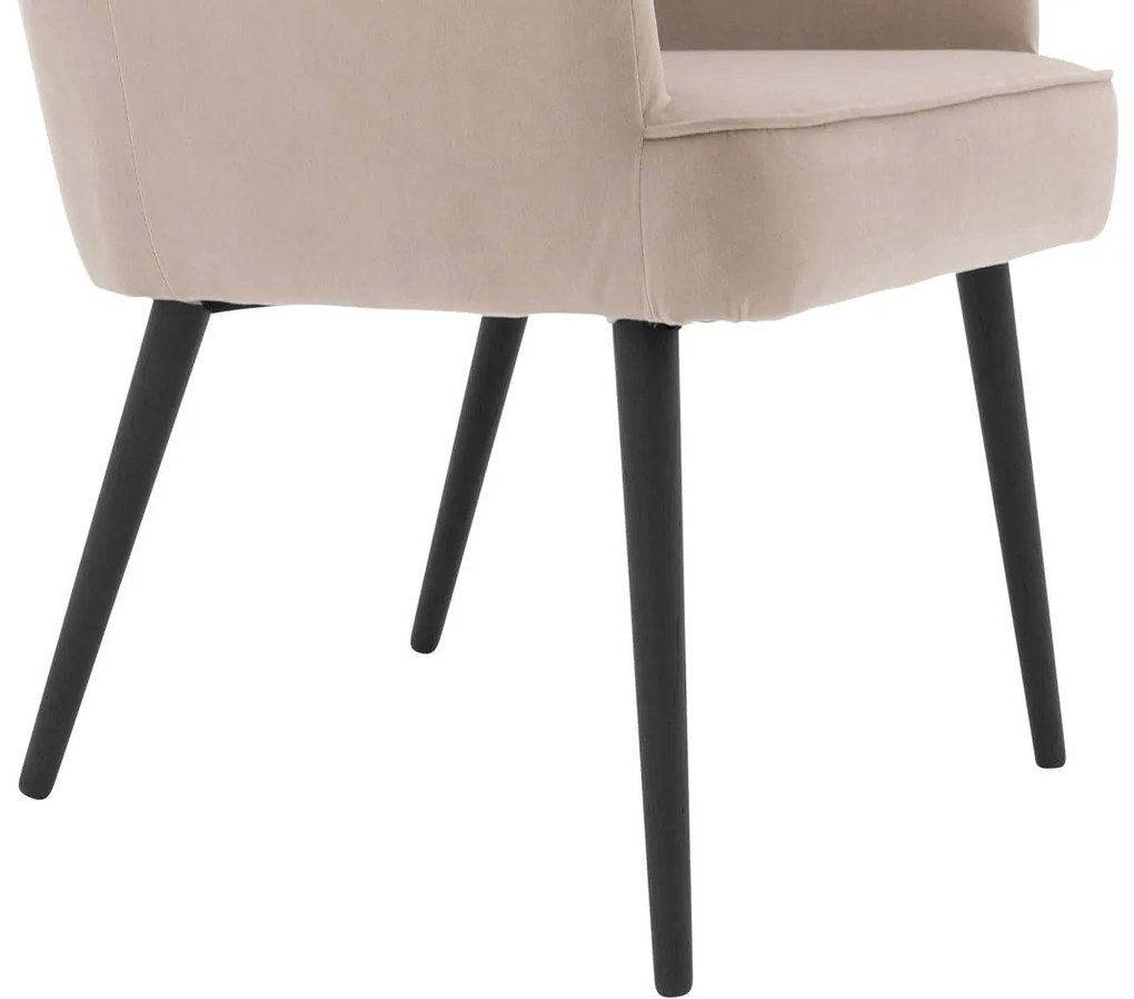 Goossens Eetkamerstoel Rob lichtgrijs velvet stof met armleuning, urban industrieel