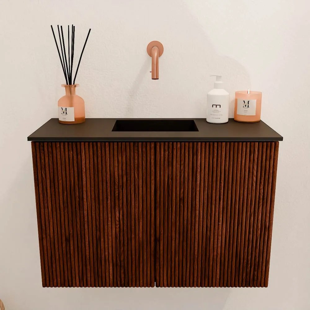 Mondiaz Joya 60cm toiletmeubel ruby met wastafel faye midden zonder kraangat urban