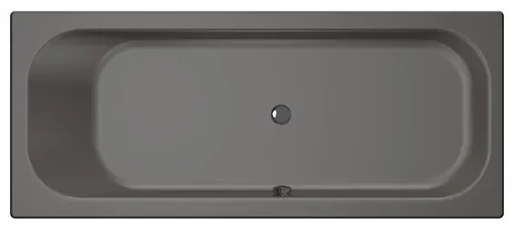 Xenz Aruba ligbad - 190x80cm - met overloop - zonder afvoer - Acryl Antraciet Mat 6894-05