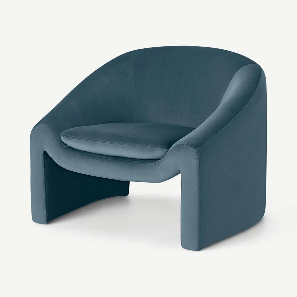 Shona fauteuil, kustblauw fluweel