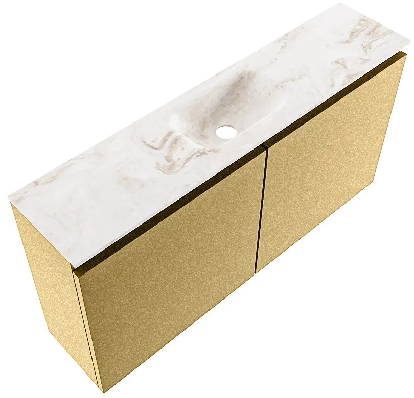 Mondiaz Ture DLux toiletmeubel 100cm oro met wastafel frappe midden met kraangat