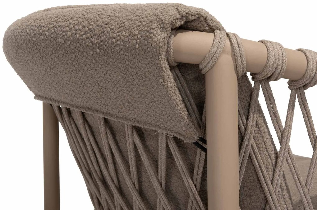 4 Seasons Outdoor Allora tuinset latte met Manolo tafel met geprint keramisch blad 240 cm Tuinset   beige weerbestendig