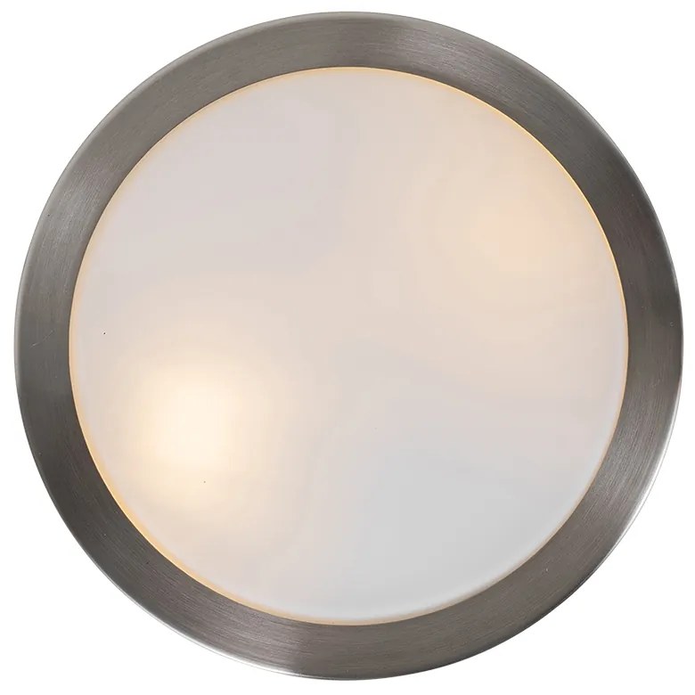 Moderne plafondlamp staal 23 cm IP44  - Flavi