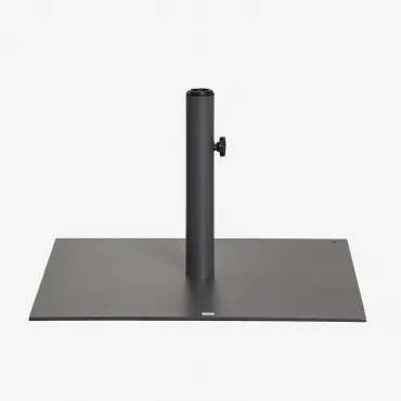Vierkante Parasolvoet 60x60 Cm In Staal Peuet Grijs – Grafiet - Sklum