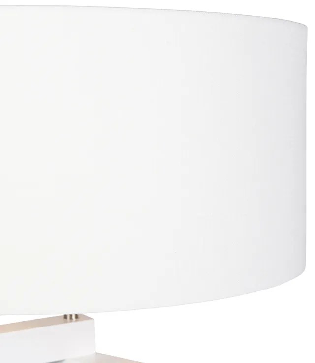 Vloerlamp tripod wit hout met witte kap 50 cm - Puros