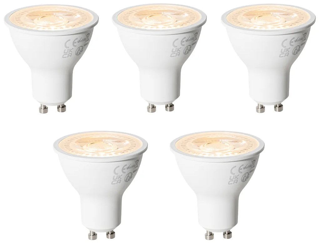 Set van 5 GU10 3-staps dimbare LED lampen 6W 430 lm 2000 - 6000K