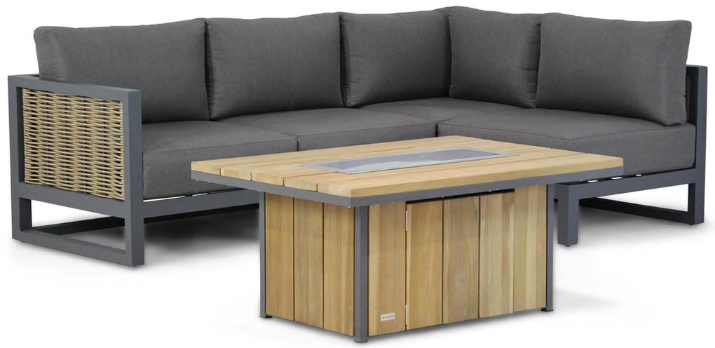 Hoek loungeset 4 personen Aluminium/wicker Grijs Santika Furniture Santika