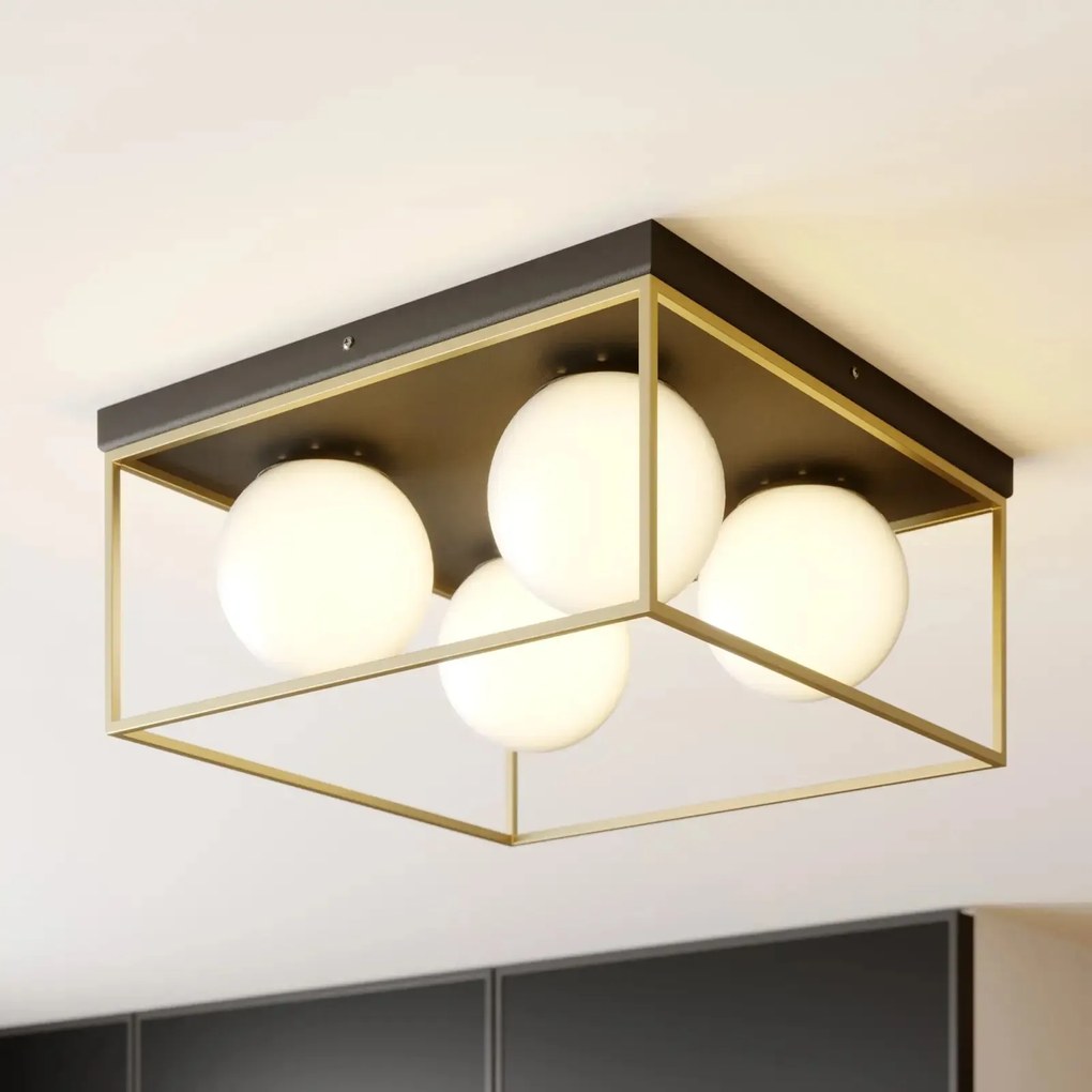 Plafondlamp APP1168-4C goud wit