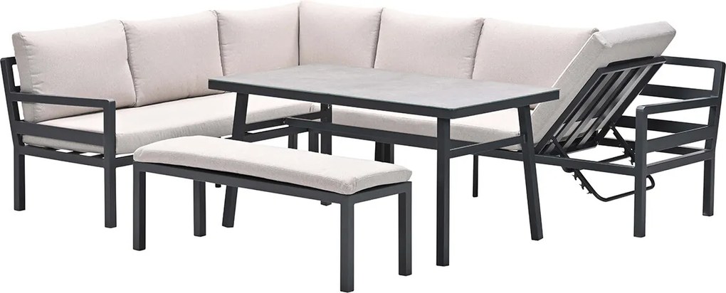 Garden Impressions Markus lounge dining set 4-delig links - desert sand
