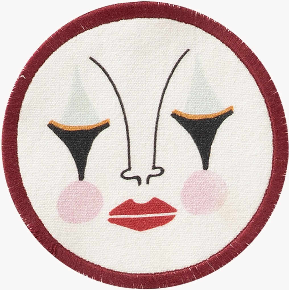 Handbeschilderde onderzetters Pierrot, 4-delig