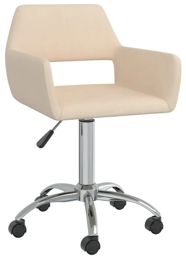 vidaXL Eetkamerstoelen draaibaar 6 st stof crèmekleurig