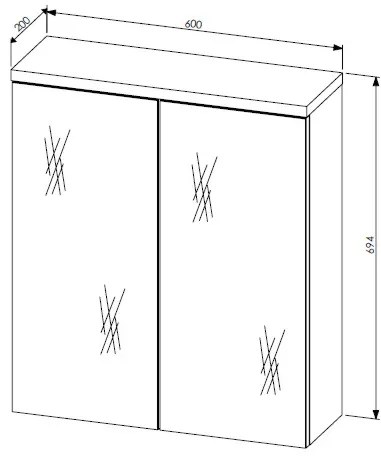 Comad Samoa 840 spiegelkast 60cm eiken