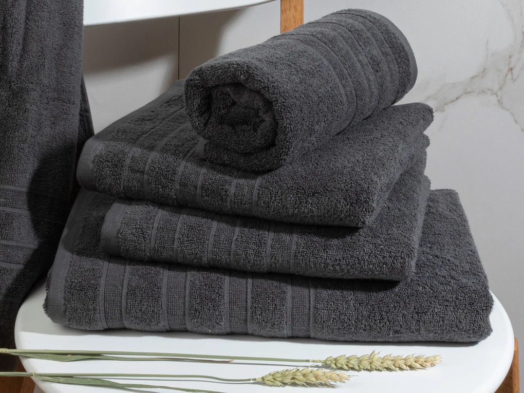 Handdoek DoubleLife Recycled Cotton Collectie – 4 stuks – 50×100 – anthracite