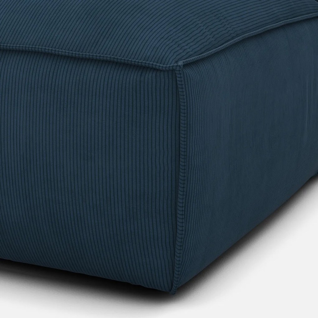Links chaise longue-element voor modulaire bank, in ribfluweel, Seven