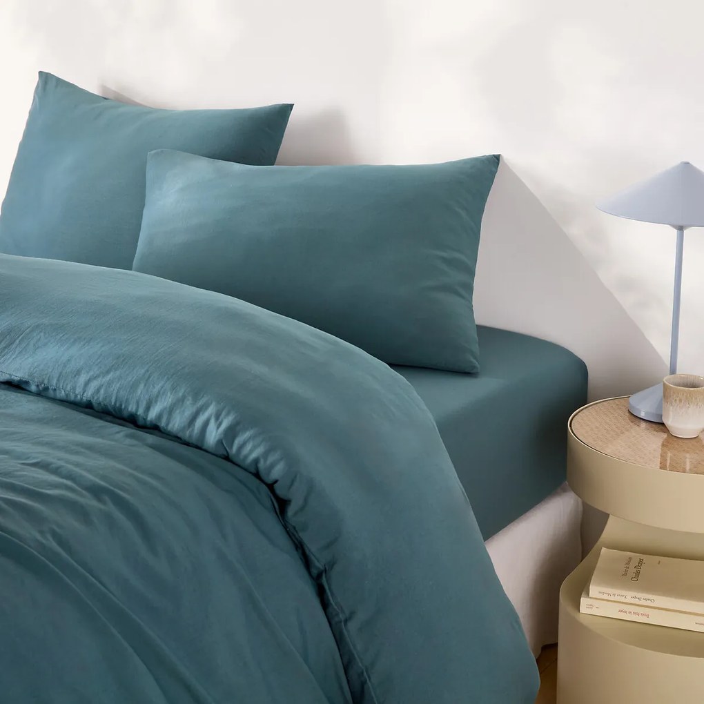 Bedset in gewassen microvezel, recycled polyester