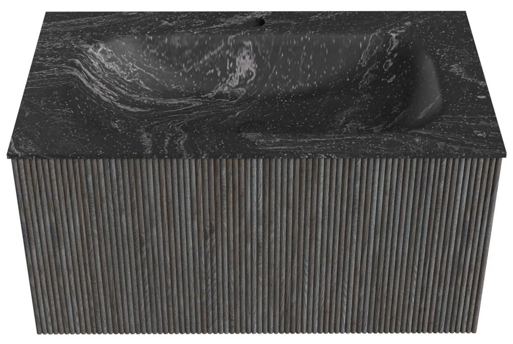 Mondiaz Kurve-dlux 80cm badmeubel shadow met 1 lade en wastafel big small midden 1 kraangat lava