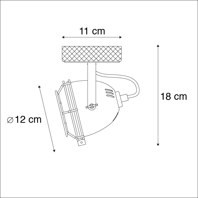 Smart Spot / Opbouwspot / Plafondspot roestbruin met hout kantelbaar incl. Wifi GU10 - Gina Industriele / Industrie / Industrial GU10 rond Binnenverlichting Lamp