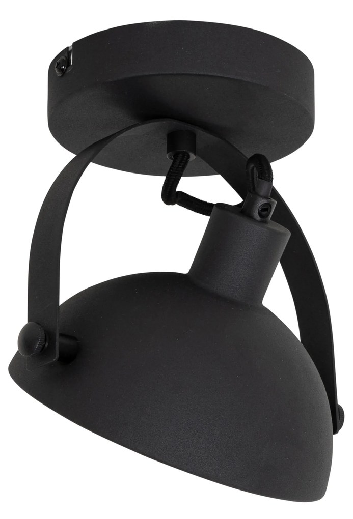 Industriële plafondlamp zwart met goud 15 cm verstelbaar - Magnax