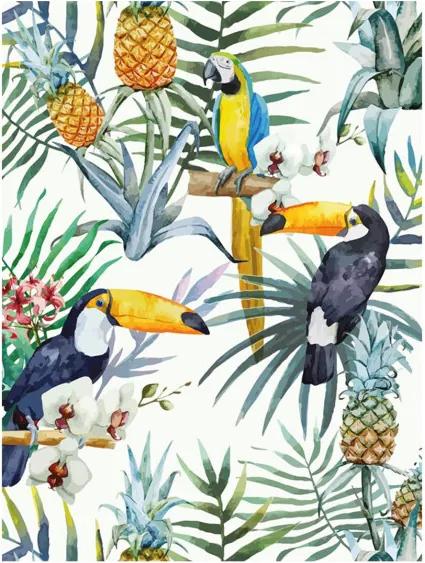The Toucan Family wanddecoratie 120 x 160 cm