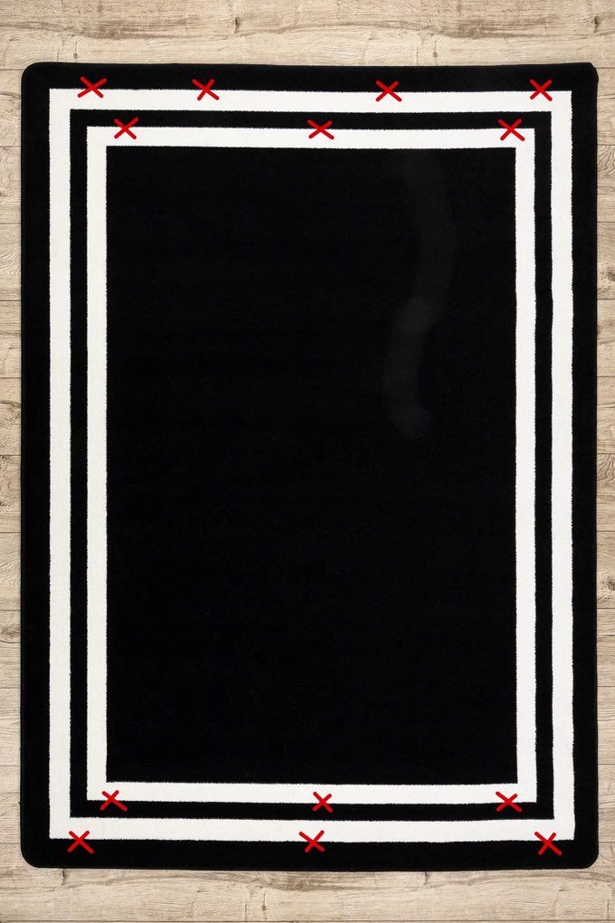 Tapijt HAMPTON Kader zwart - TWEEDE-KLASSE PRODUCT