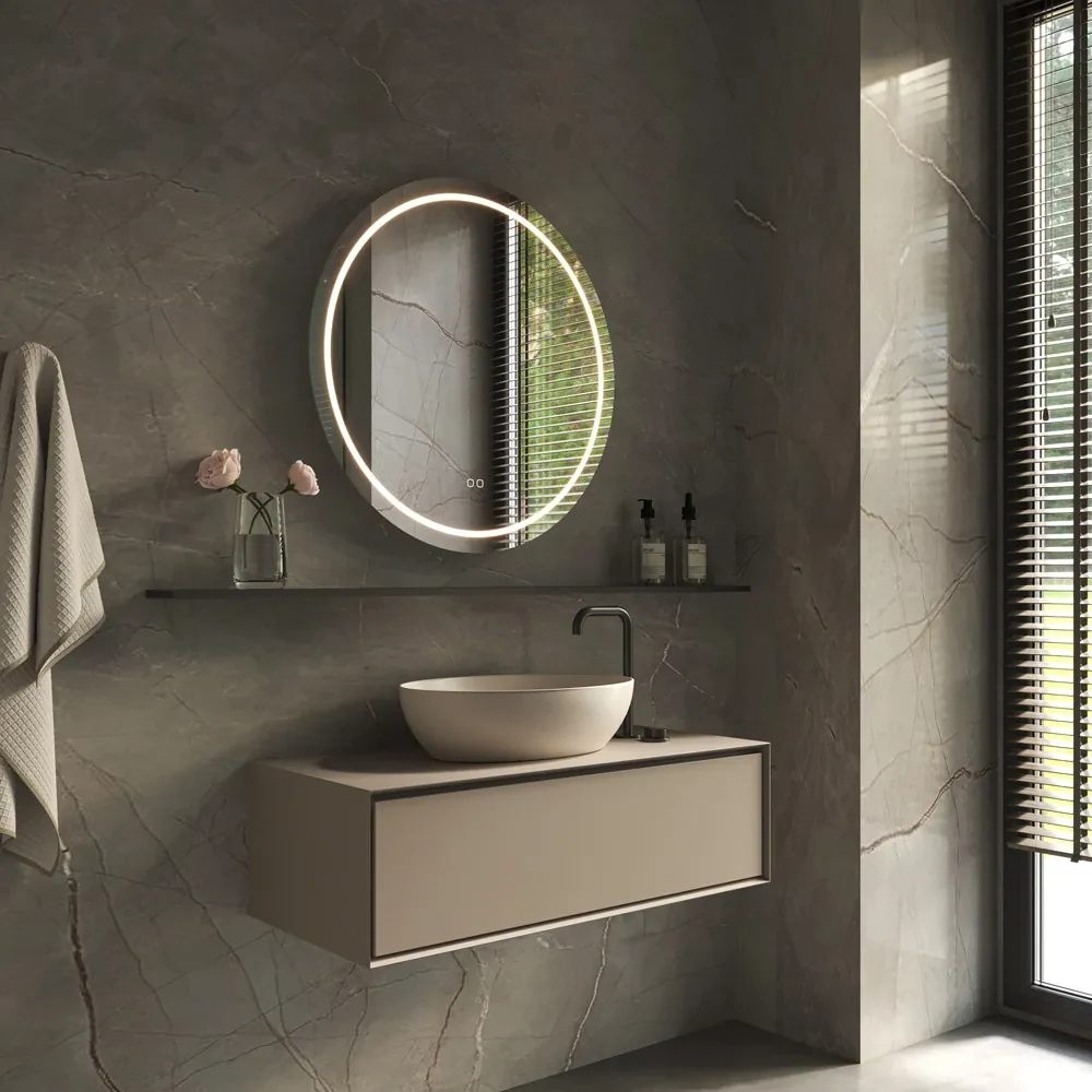 Hipp Design Phantom ronde spiegel met verlichting en verwarming 80cm