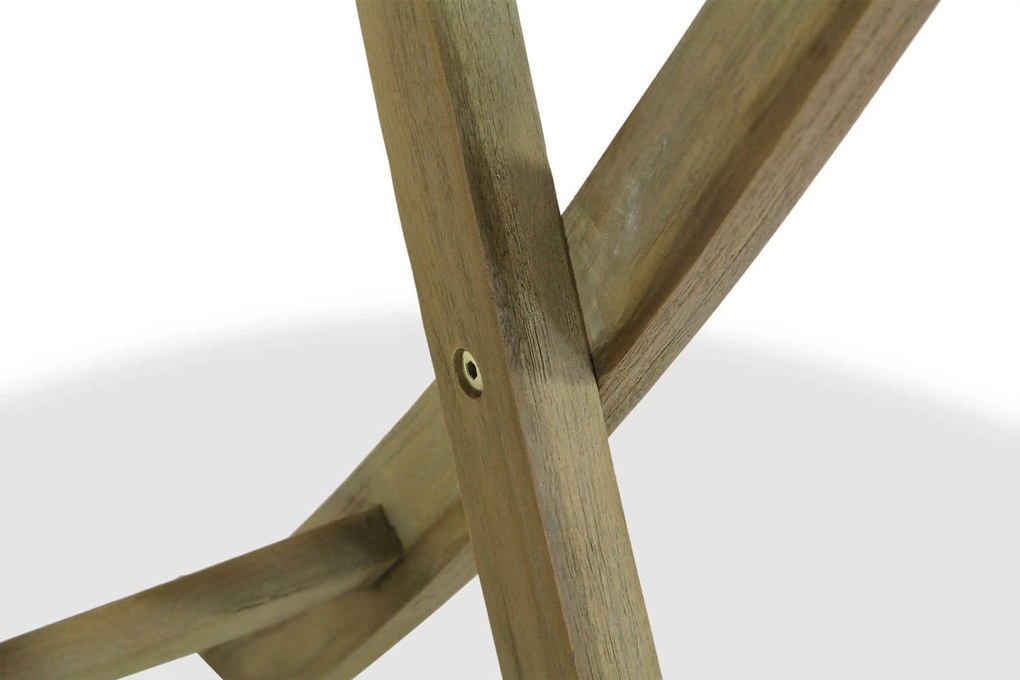 Tuintafel Rond 60 cm Teak Old teak greywash Derby inklapbare