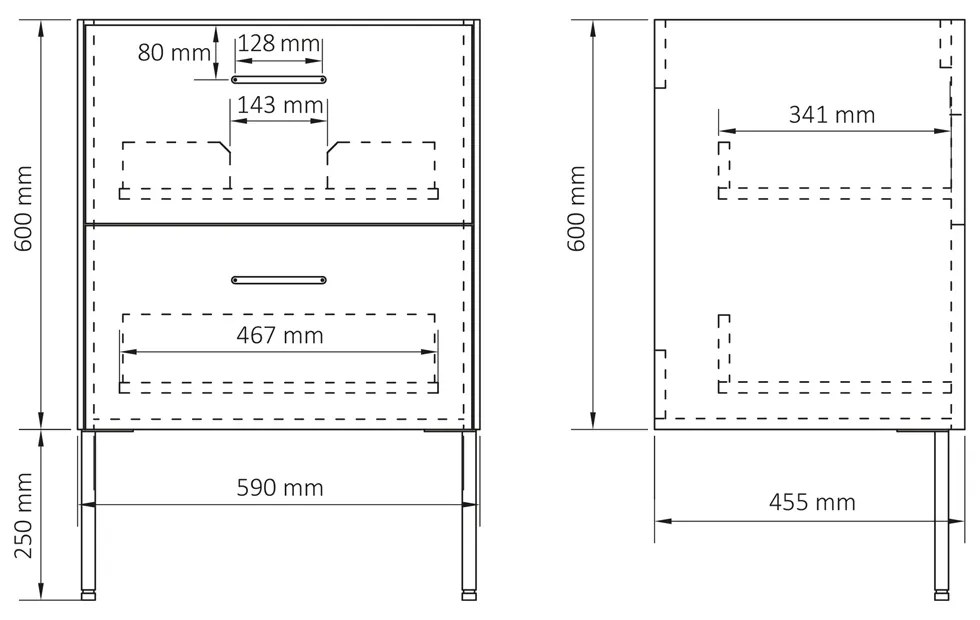 Differnz Legs onderkast 60cm groen