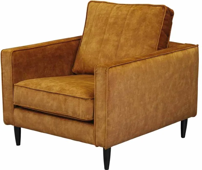 Fauteuil - Linje - velours Adore cognac 28
