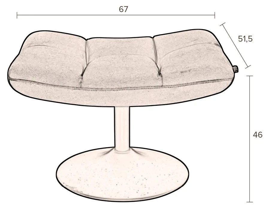 Dutchbone Bar Draaibare Hocker Stof Donkergrijs