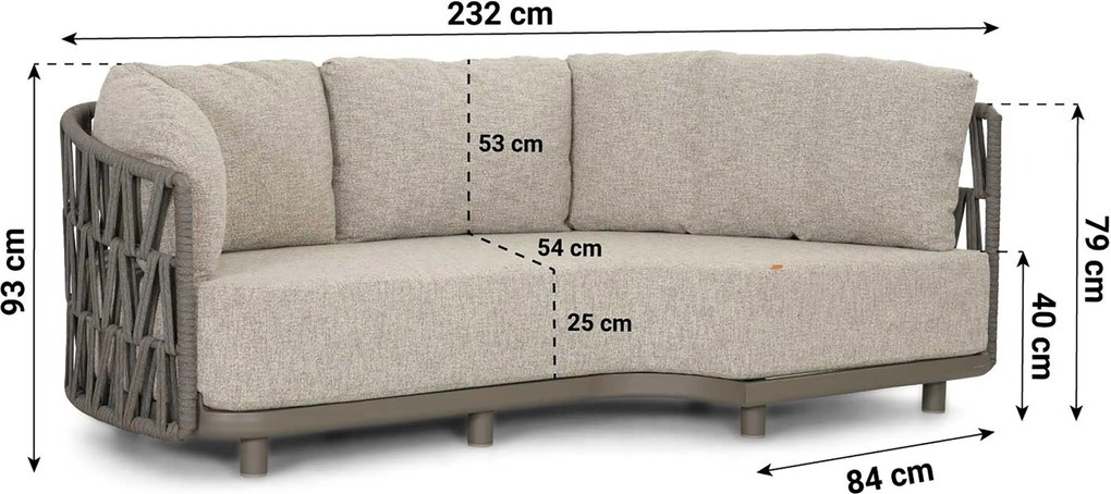 Loungeset tuin 5 personen Rope Taupe  Santika Furniture Santika