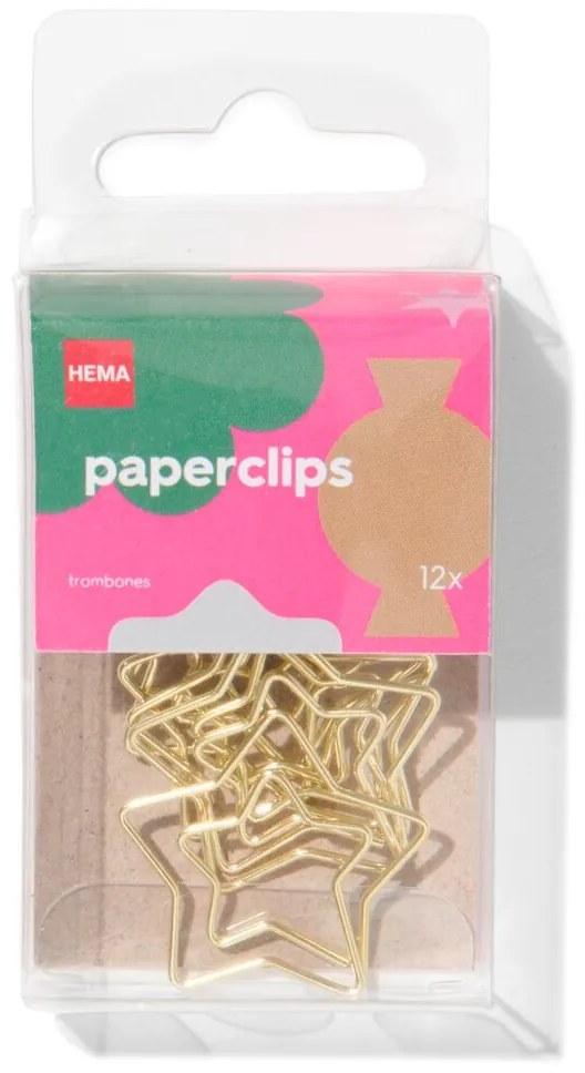 HEMA Paperclips Ster - 12 Stuks (goud)