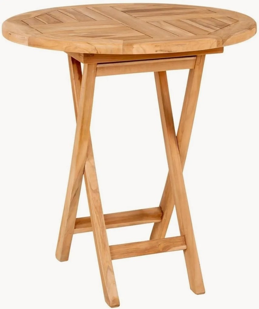 Ronde bistro tuintafel Oviedo van teakhout, inklapbaar