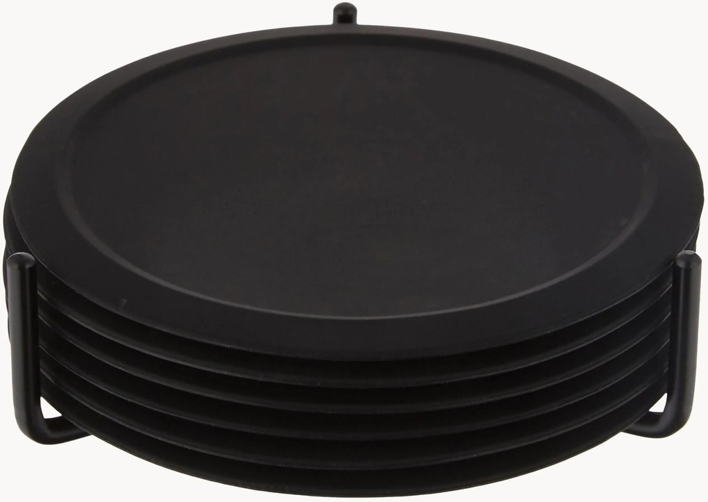 Siliconen onderzetters Plain met standaard, 6-delig