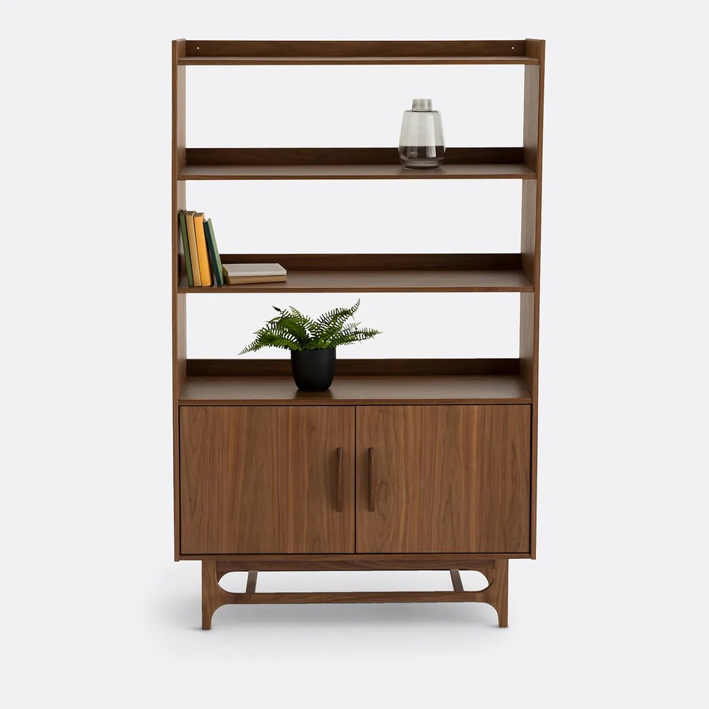 Vintage boekenkast, notenhout en fineer, LARSEN