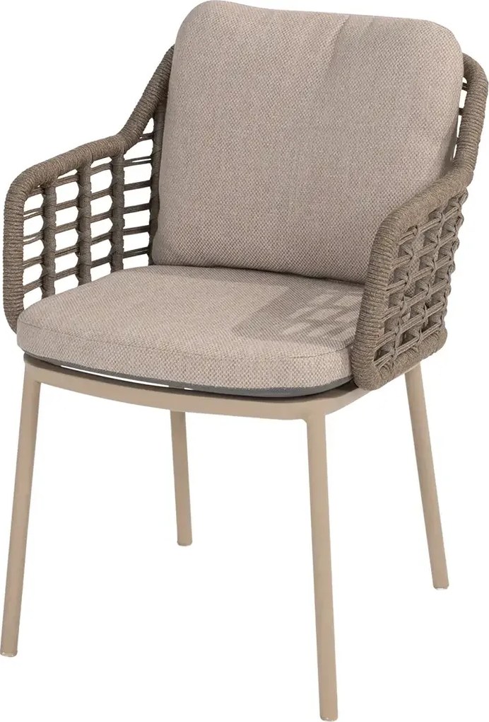 Taste by 4 Seasons Puglia tuinset latte met Minerva tafel met Robusto teak blad 280 cm Tuinset   taupe weerbestendig