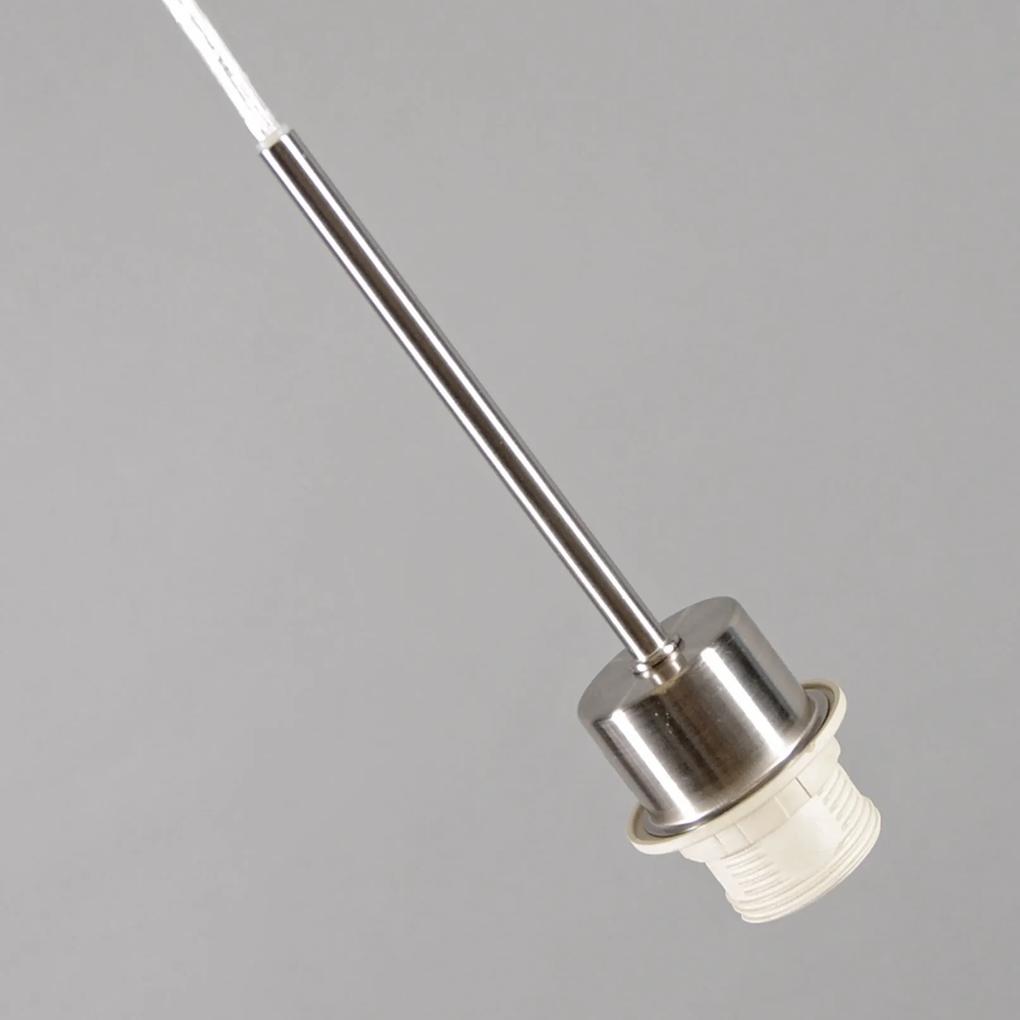 Stoffen Eettafel / Eetkamer Moderne hanglamp staal met kap 45 cm taupe - Combi 1 Landelijk / Rustiek, Modern E27 rond Binnenverlichting Lamp