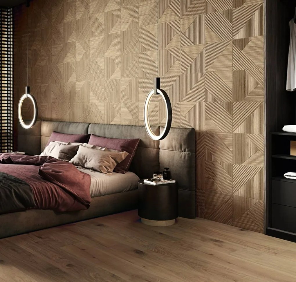 Valence Stripes decor wandtegel 32x100cm bruin