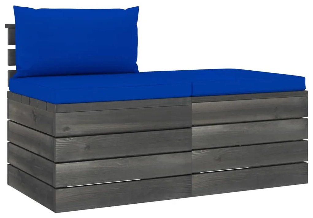 vidaXL 2-delige Loungeset met kussens pallet massief grenenhout