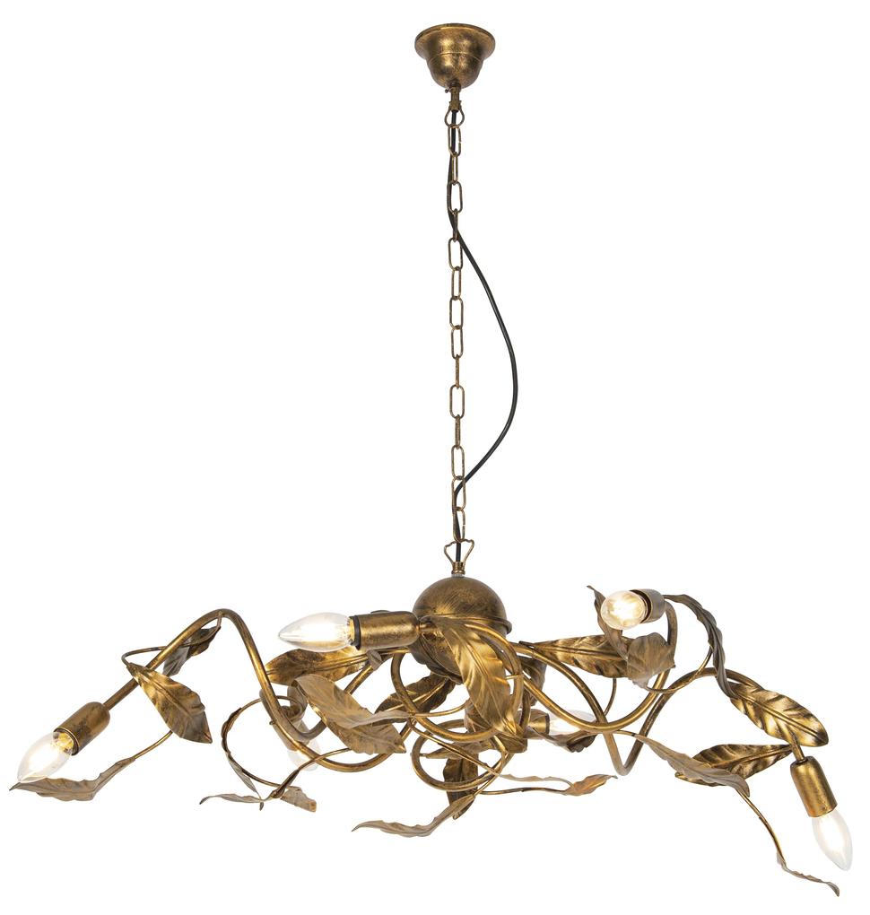 Vintage hanglamp antiek goud 6-lichts - Linden Klassiek / Antiek E14 Binnenverlichting Lamp