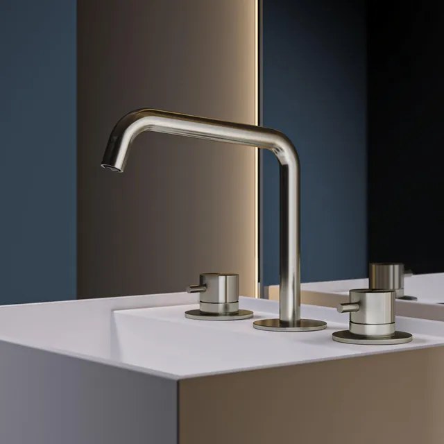 Hotbath Archie Wastafelmengkraan 3 gats zonder waste IX RVS316 AR033IX