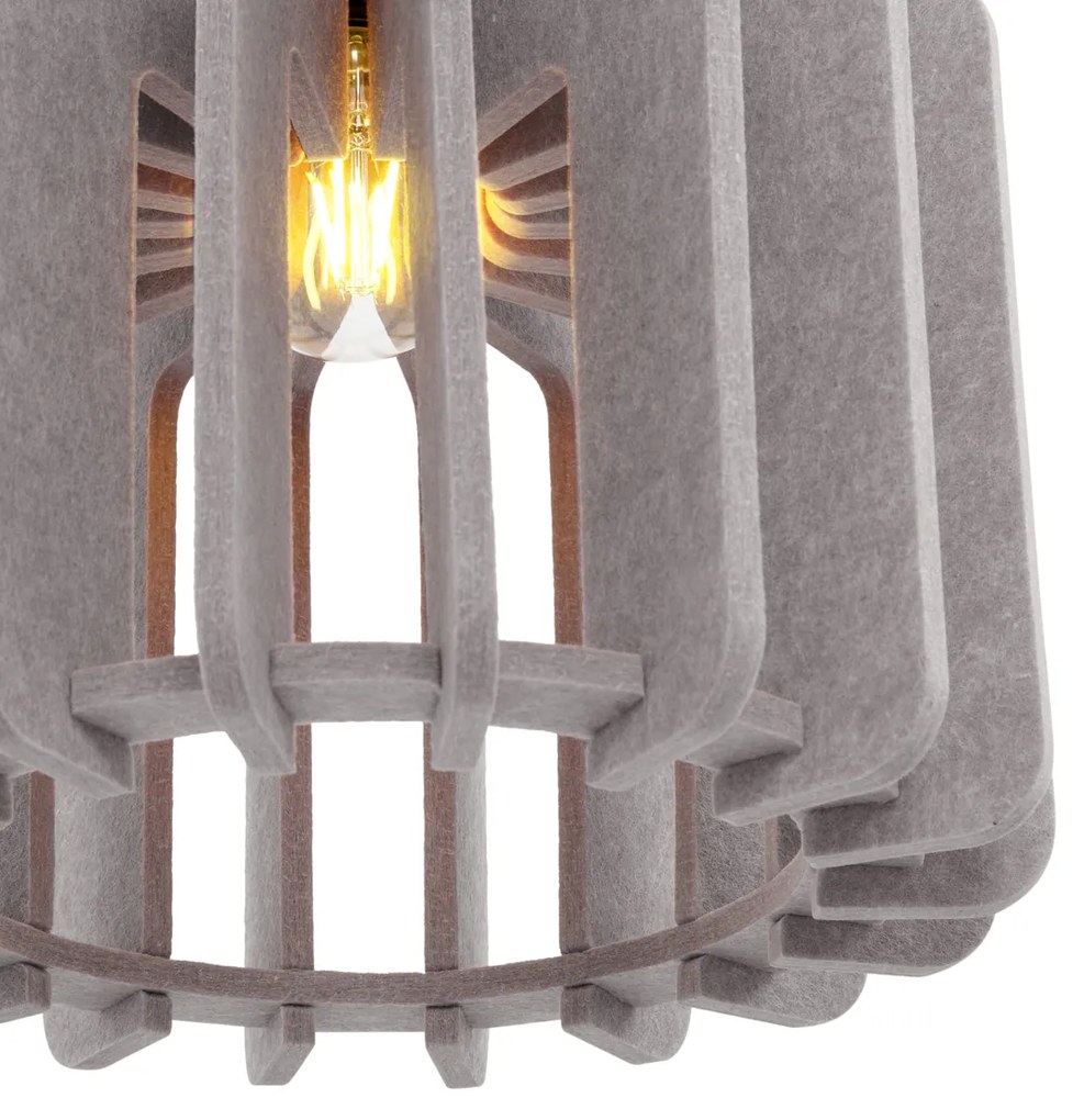 Retro hanglamp zwart met taupe kap - Felt Retro E27 rond Binnenverlichting Lamp