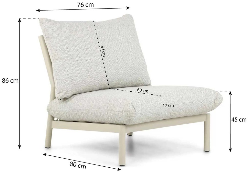 Hoek loungeset 6 personen Aluminium/rope Taupe Coco Sevilla