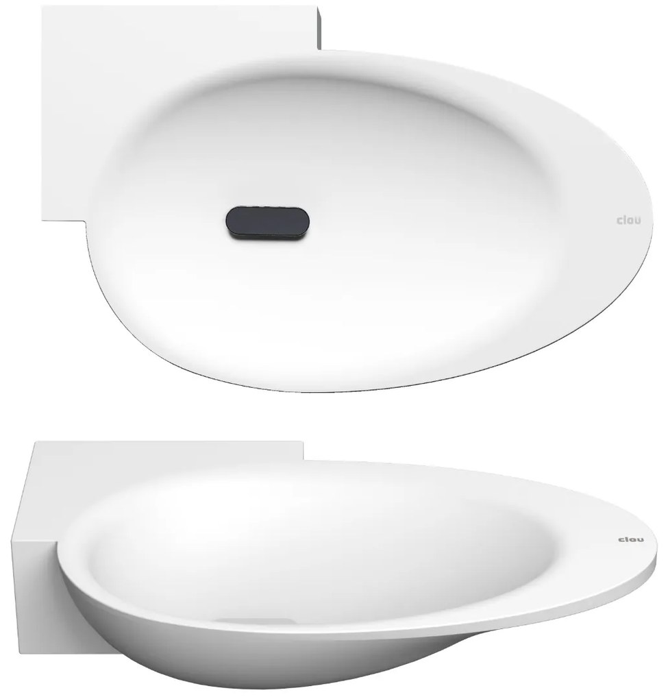 Clou First hoekfontein solid surface 39cm met kraangat links wit mat