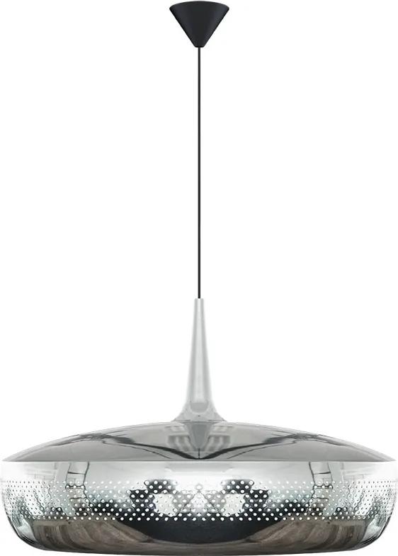 UMAGE Clava Dine Zilver - Ø 43 cm - Hanglamp - Koordset zwart- Lampenkap - Koord - Lamp - Metaal - Organische - Metalen - Design