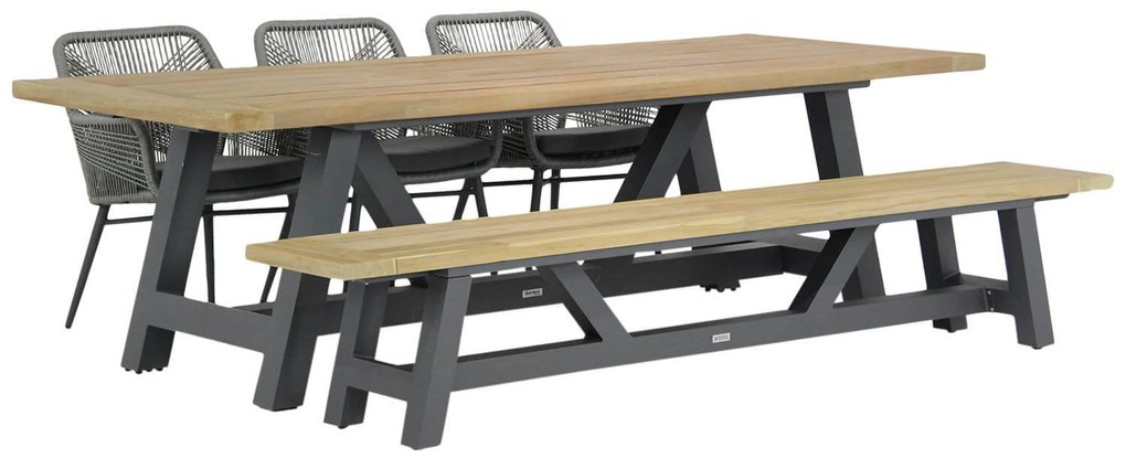 Tuinset 6 personen 260 cm Rope Grijs Lifestyle Garden Furniture Advance/Trente